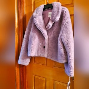 Avec Les Filles crop coat lilac